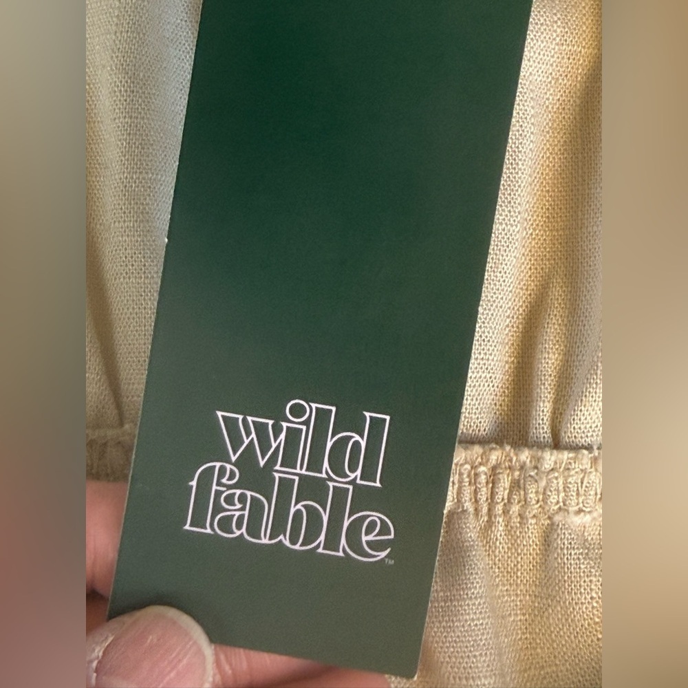 Wild Fable XXL Linen Blend Cut Out Mini Dress NWT Boho Cottagecore Light Taupe - Picture 6 of 10